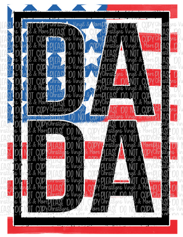 Dada Mini USA Flag Matching Tees or Sublimation Transfer