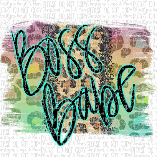 boss babe watercolo leopard sublimation design transfer wholesale cheap boss babe