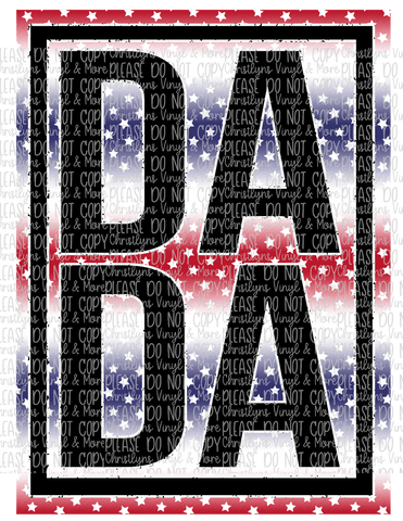 Dada Mini USA Lines Matching Tees or Sublimation Transfer