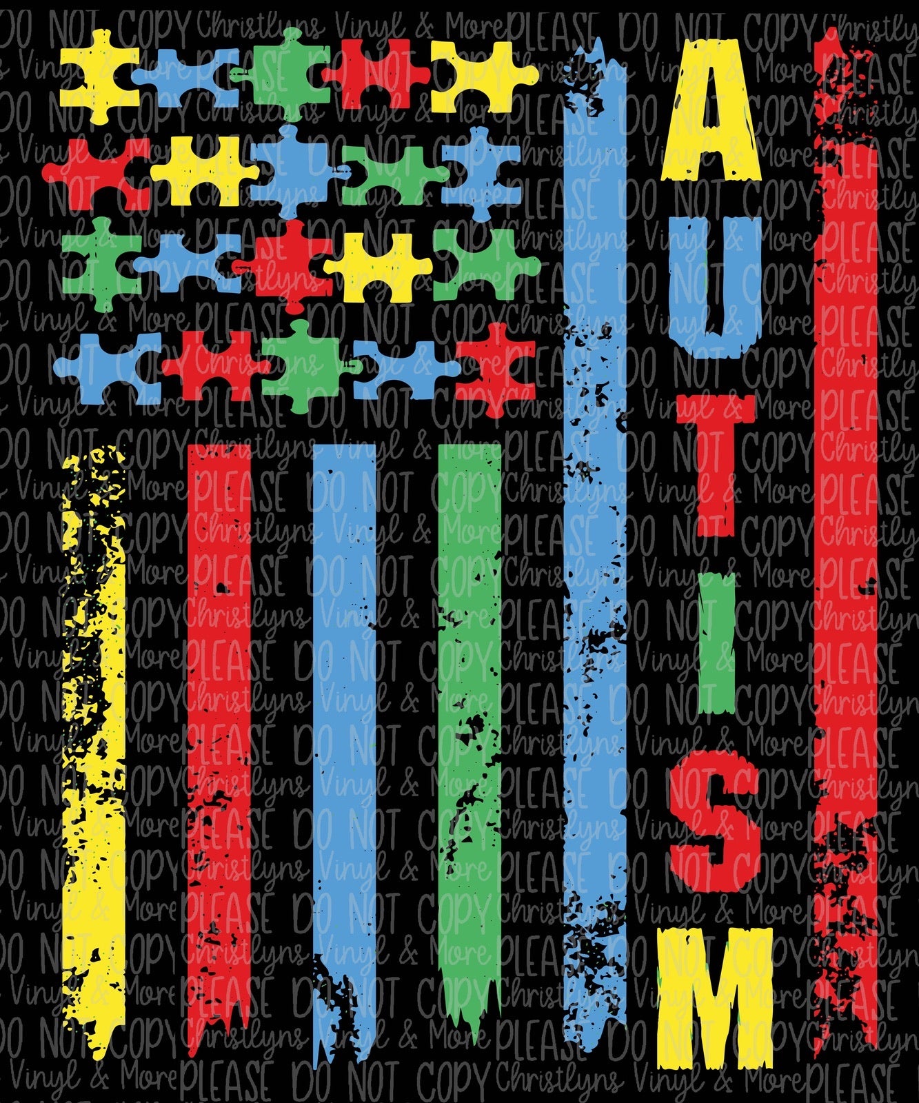 Autism Awareness Sublimation Transfers