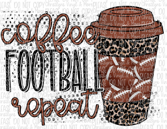 Coffee Football Repeat Leopard Sublimation Transfer