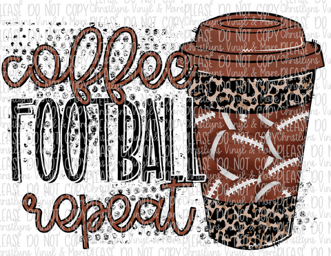 Coffee Football Repeat Leopard Sublimation Transfer