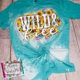 Wild and Free Sunflower Bleached Tee or Sublimation Transfer