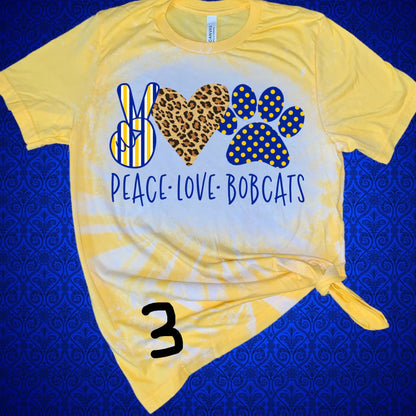 Bobcats Bleached or Solid Tees