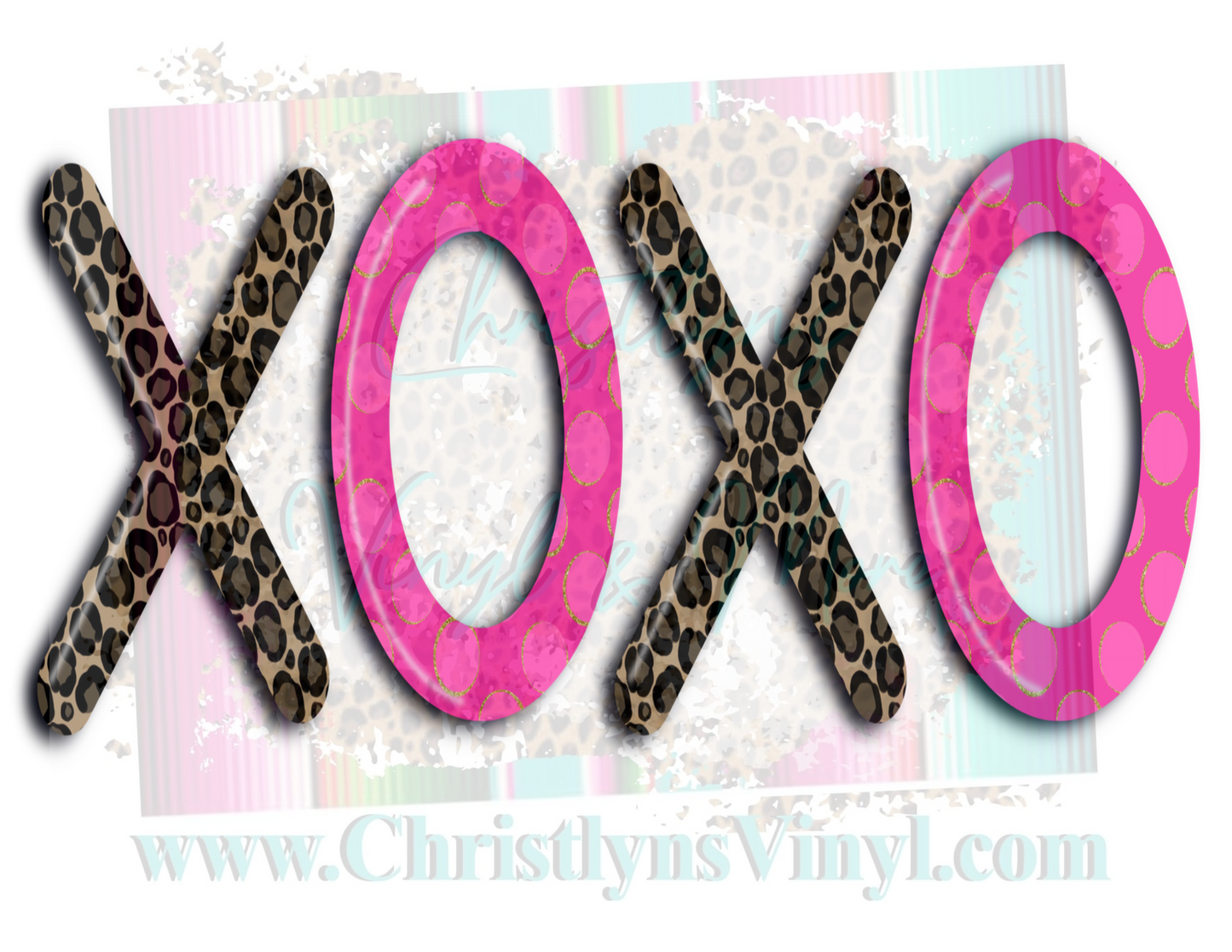 Xoxo Cheetah Pink Valentines Sublimation Transfer