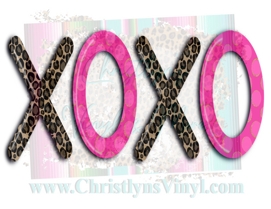 Xoxo Cheetah Pink Valentines Sublimation Transfer