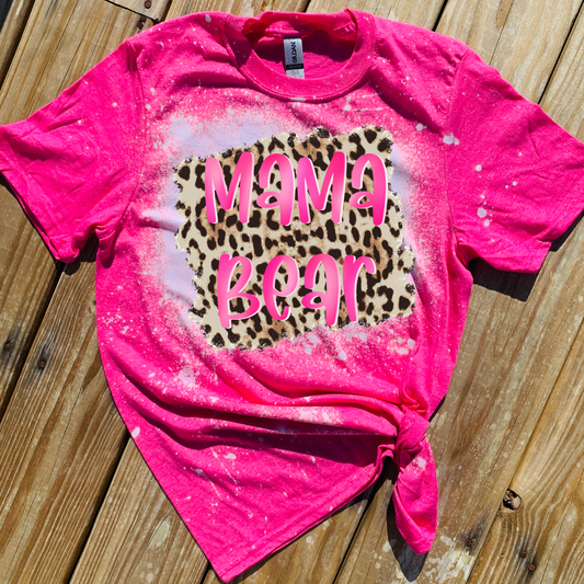 Mama Bear Pink Cheetah Tee, Sublimation Transfer, or Digital