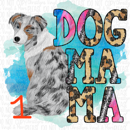 Dog Mama Ombre Cheetah Blue Sublimation Transfer