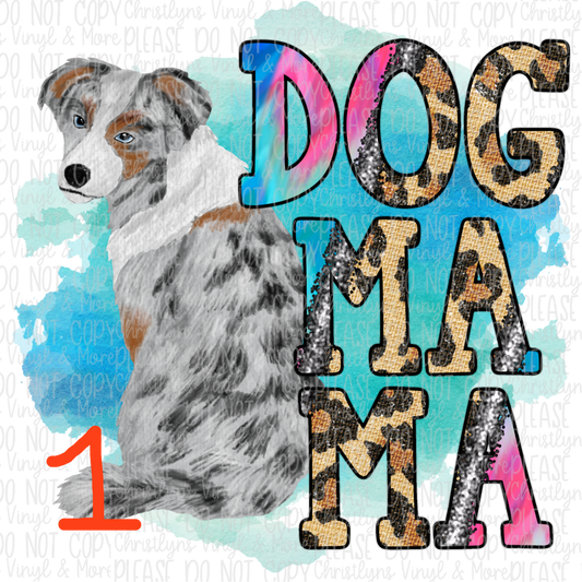 Dog Mama Ombre Cheetah Blue Sublimation Transfer