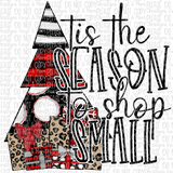 Tis The Season To Shop Small Christmas Tree Sublimation Transfer or White Tee