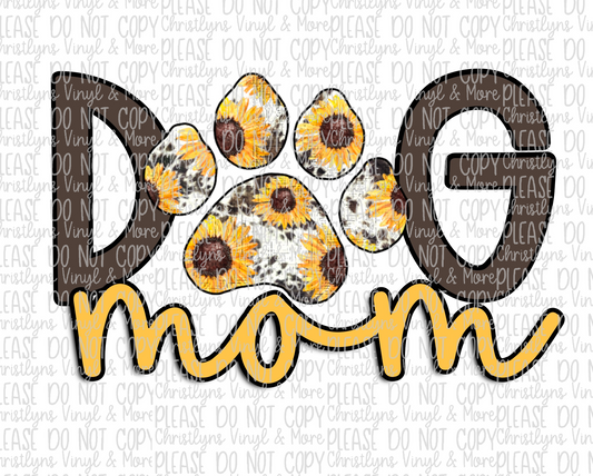 Dog Mom Paw Sunflower Cute Sublimation Transfer