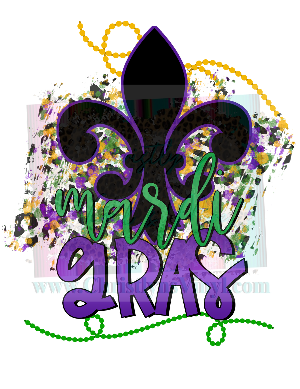 Mardi Gras Cheetah Sublimation Transfer