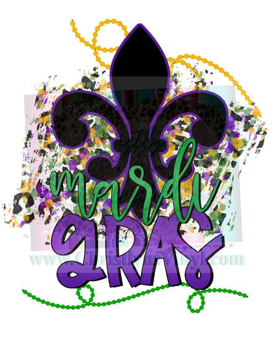 Mardi Gras Cheetah Sublimation Transfer