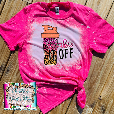 Shake It Off Shakes Thriver Pink Bleached or Solid Shirt Transfer Sublimation