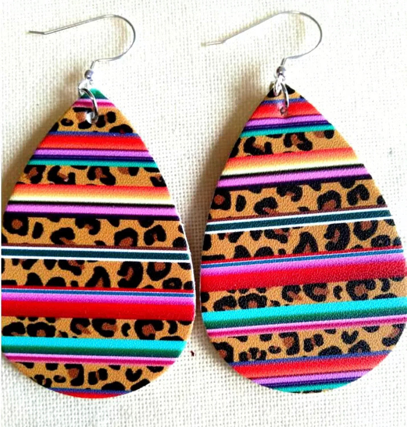 Teardrop Faux Leather Earrings