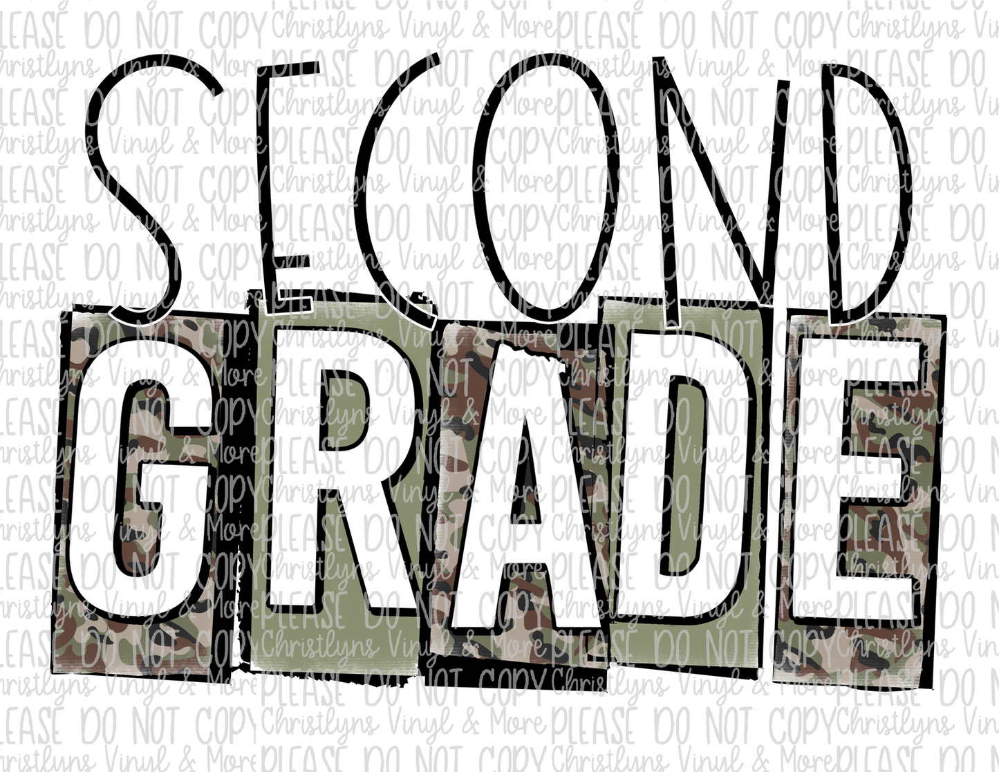 Camo School Grades Sublimation Transfers