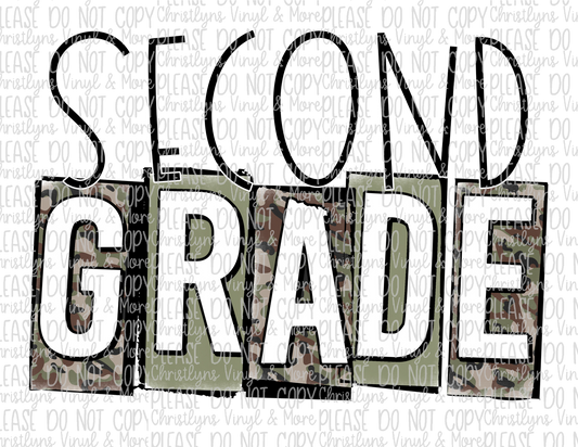 Camo School Grades Sublimation Transfers