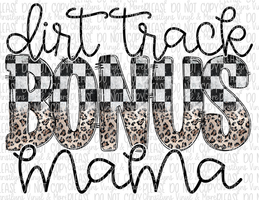 Dirt Track Bonus Mama Racing Sublimation Transfer