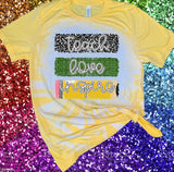 Teach Love Inspire Teacher Bleached or Solid Shirt Transfer Sublimation