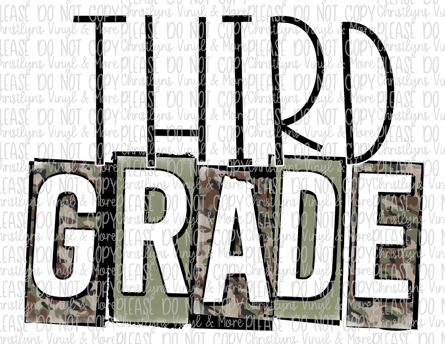 Camo School Grades Sublimation Transfers