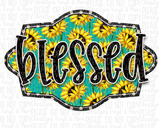 Blessed Sunflowers Sublimation Transfer