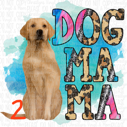 Dog Mama Ombre Cheetah Blue Sublimation Transfer