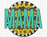 Mama Mini Sunflower Leopard Circle Matching Sublimation Transfer