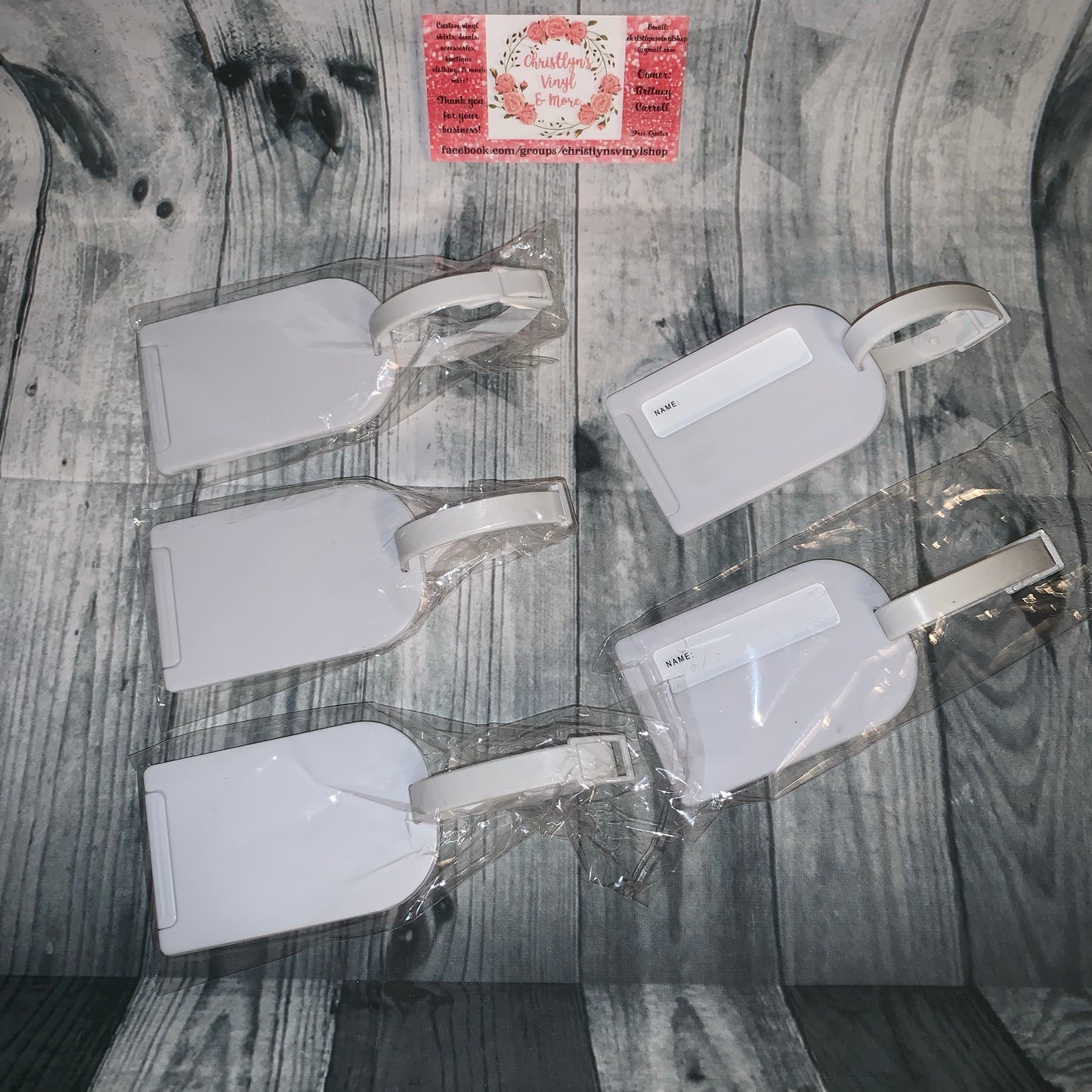 White Luggage Tags