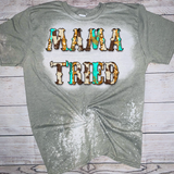 Mama Tried Cow Print Teal Bleached Tee or Sublimation Transfer