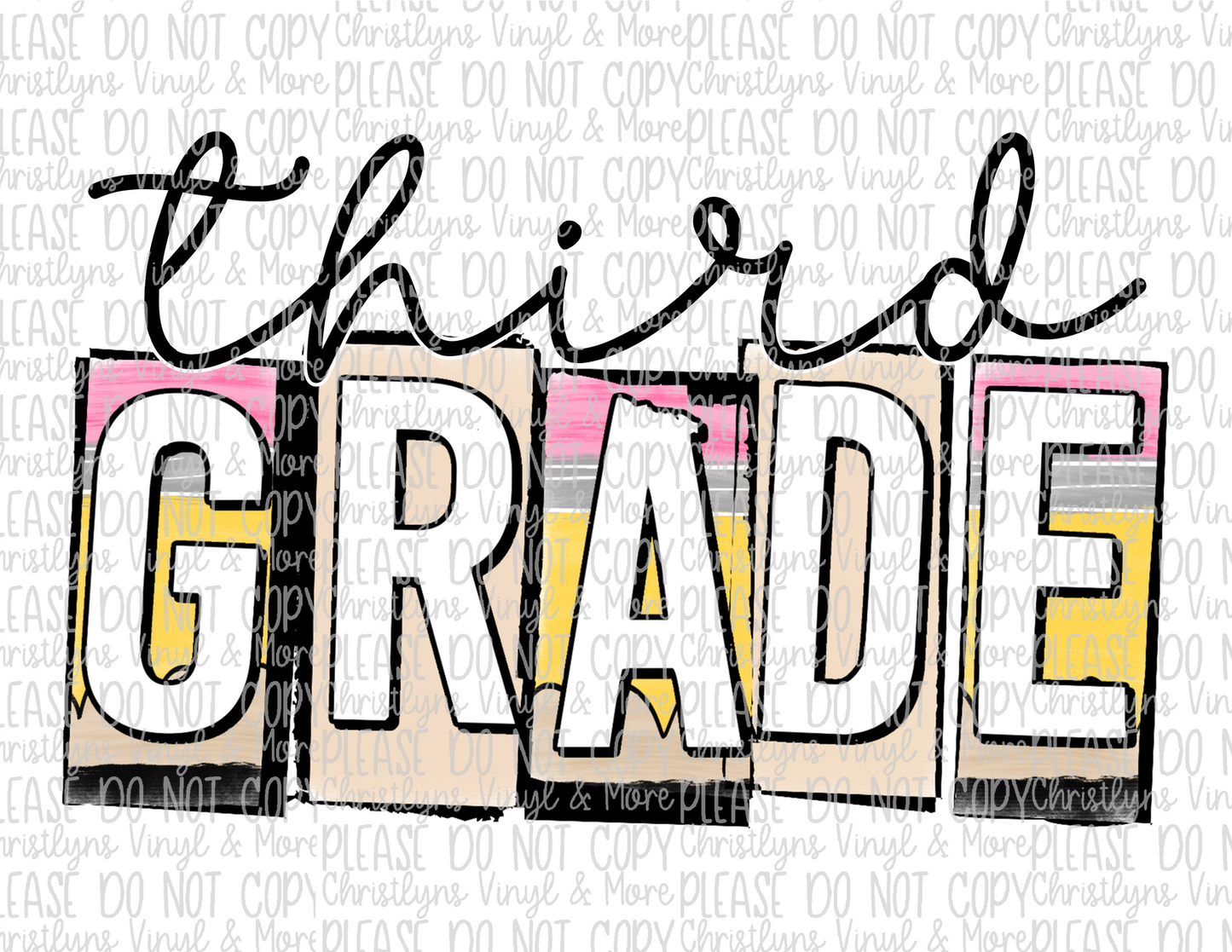 Pencil School Grades Sublimation Transfers