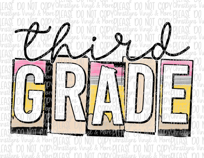 Pencil School Grades Sublimation Transfers