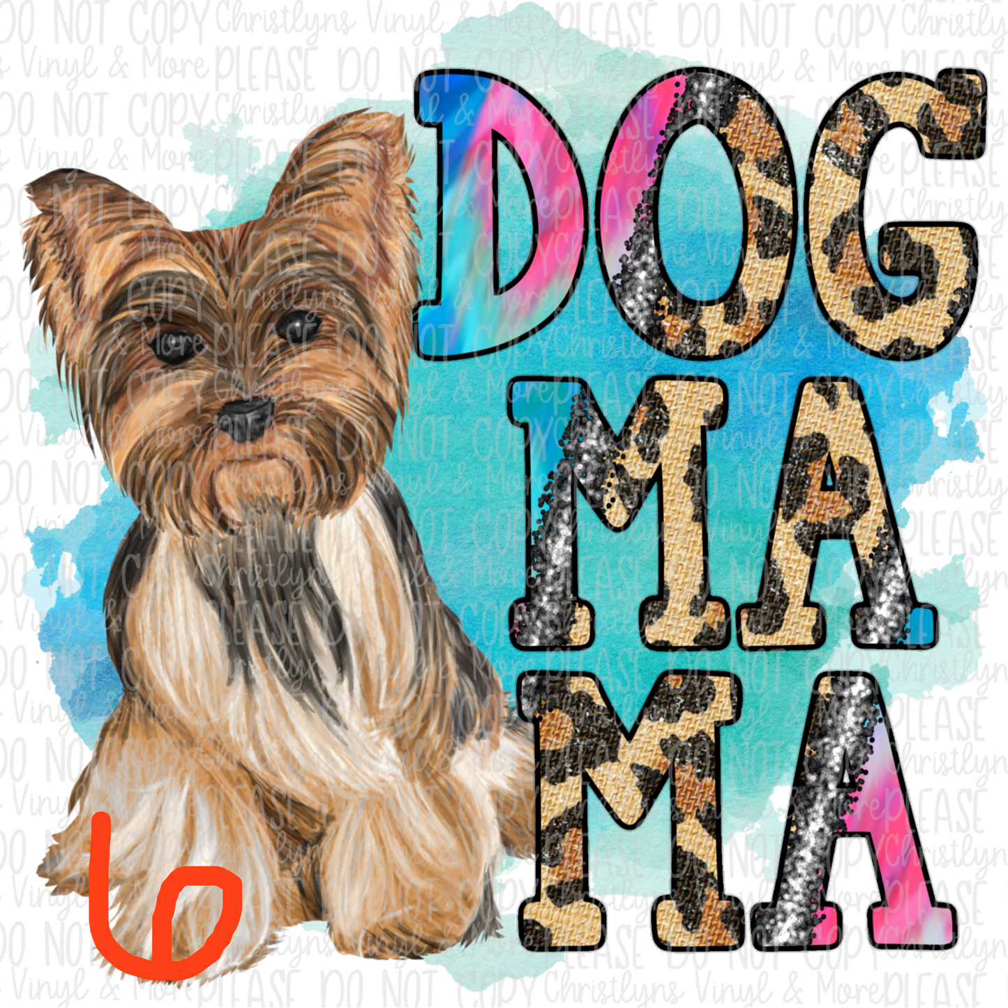 Dog Mama Ombre Cheetah Blue Sublimation Transfer