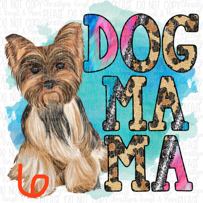 Dog Mama Ombre Cheetah Blue Sublimation Transfer