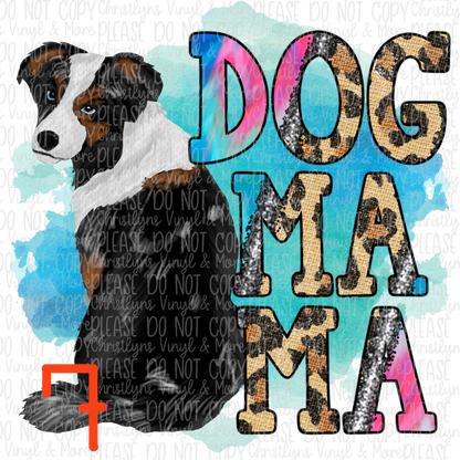 Dog Mama Ombre Cheetah Blue Sublimation Transfer