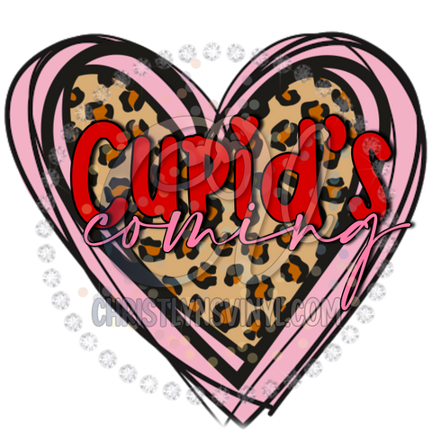 Cupids Coming Heart Sublimation Transfer
