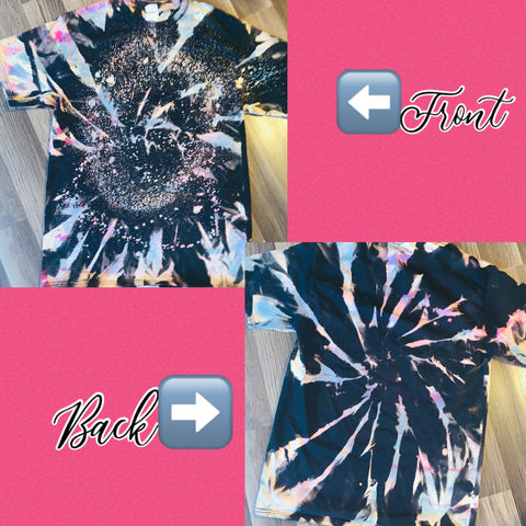Reverse Tie Dye Black Bleached Spiral Watercolor Dye Blank Blanks Wholesale Cheap RTS in stock