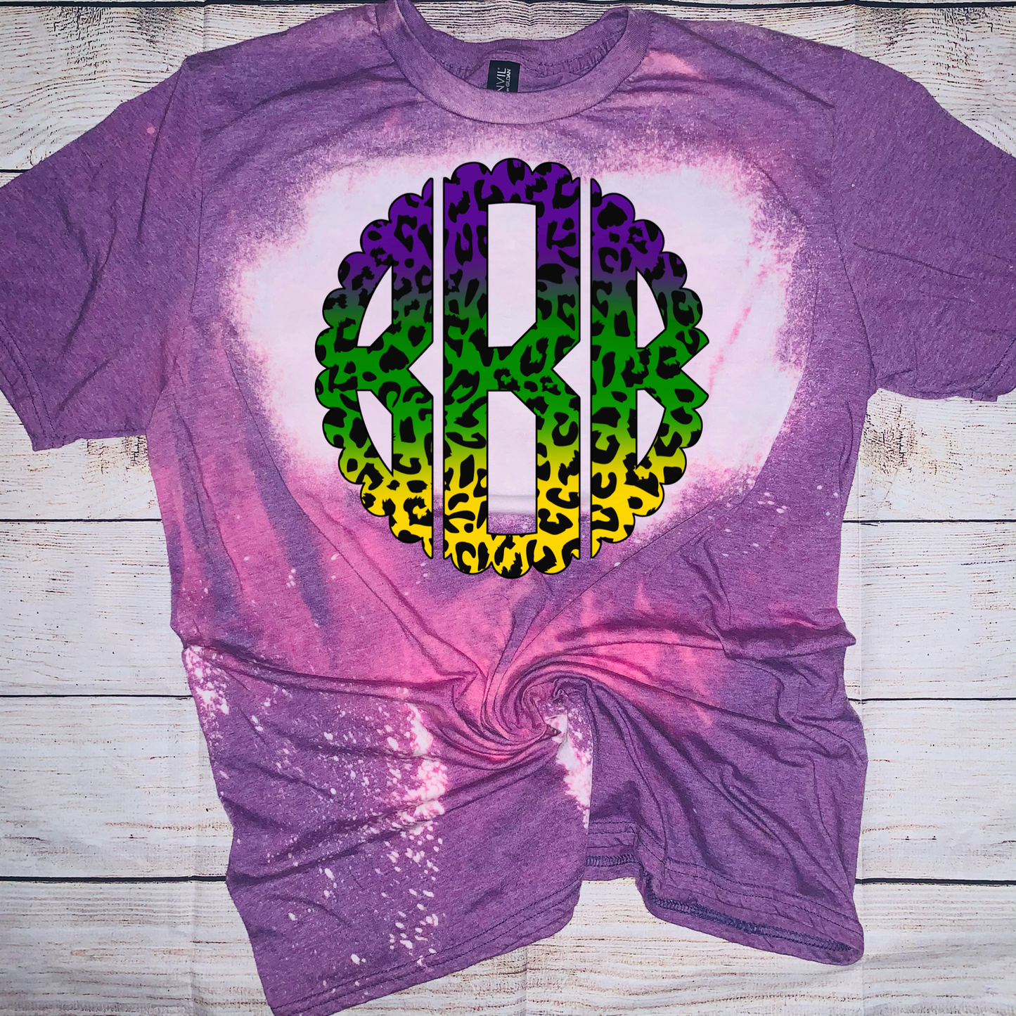 Mardi Gras Monogram Green Purple Yellow Sublimation Transfer