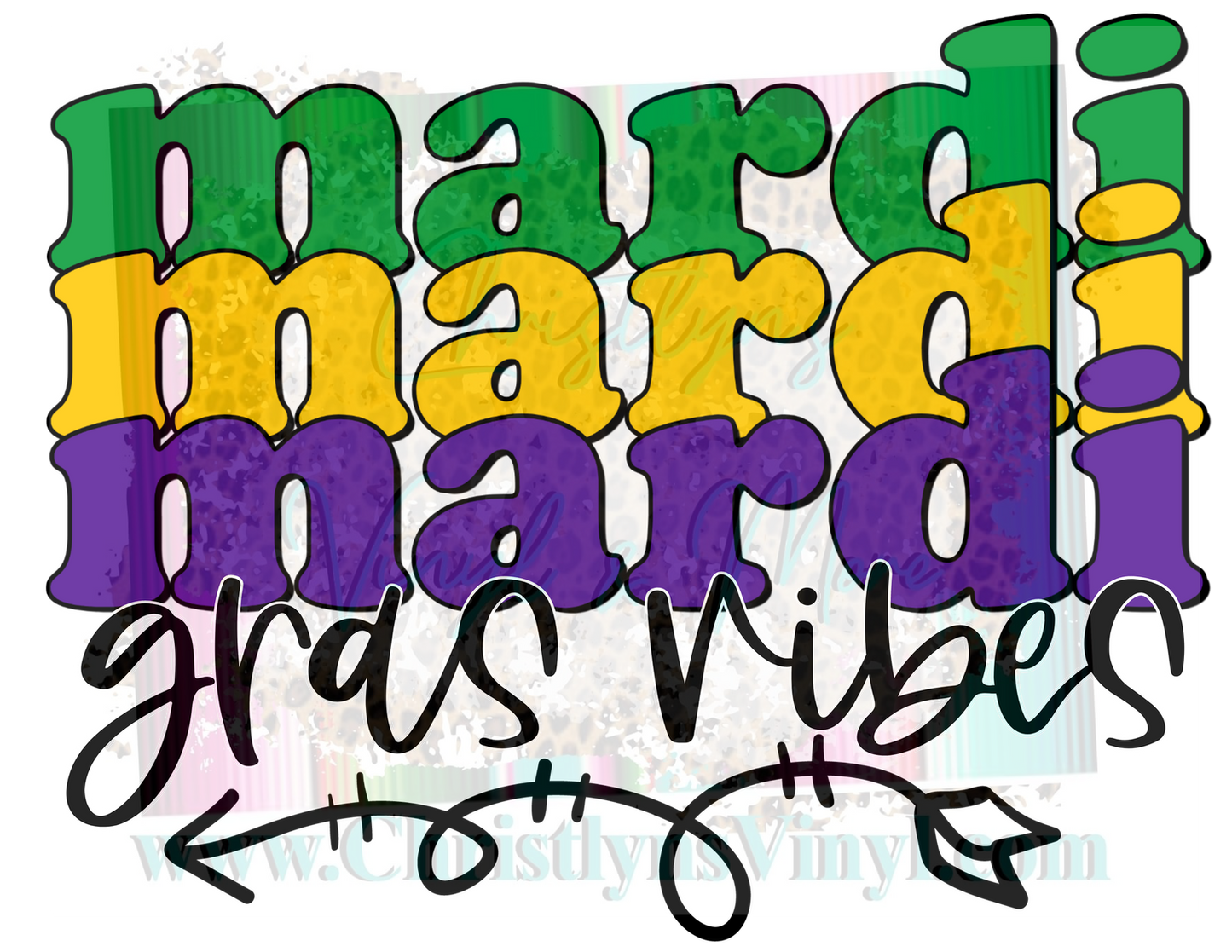 Mardi Gras Vibes Sublimation Transfer