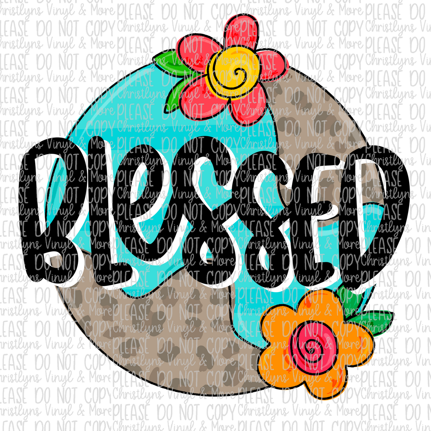 Blessed Watercolor Leopard Sublimation Transfer