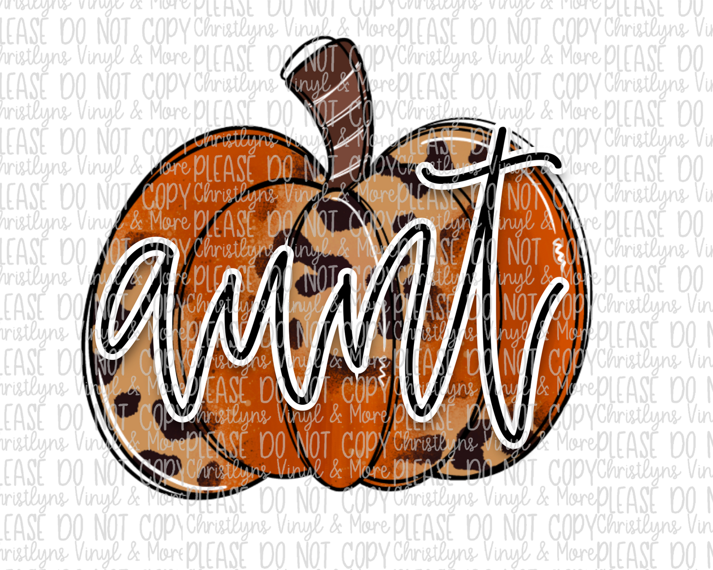 Mama Aunt Nana Grammy GiGi Leopard Pumpkin Fall Call Me Sublimation Transfer