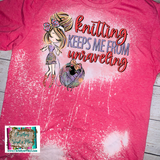 Knitting Keeps Me From Unraveling Sublimation Transfer or Tee