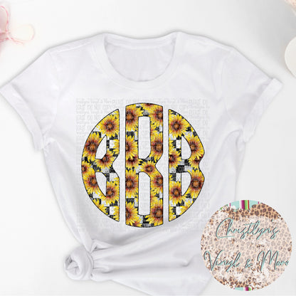 Monogram Custom Initials Sublimation Transfer