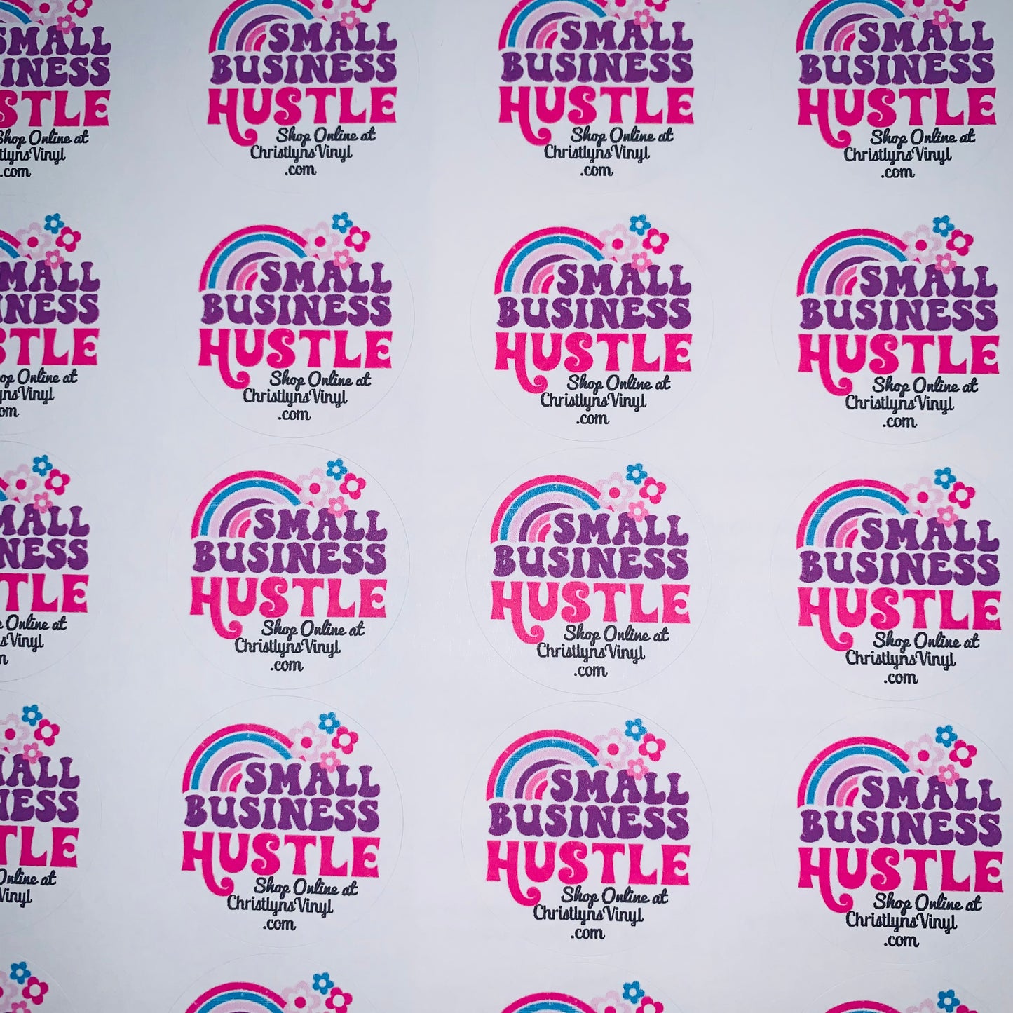 small business hustle packaging stickers cheap wholesale customized personalize small business shop small cute tie dye heart website support