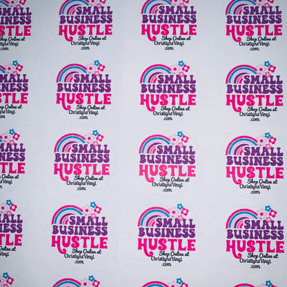 small business hustle packaging stickers cheap wholesale customized personalize small business shop small cute tie dye heart website support