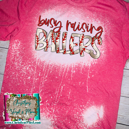 Busy Raising Ballers softball baseball or both sublimation transfer or shirt