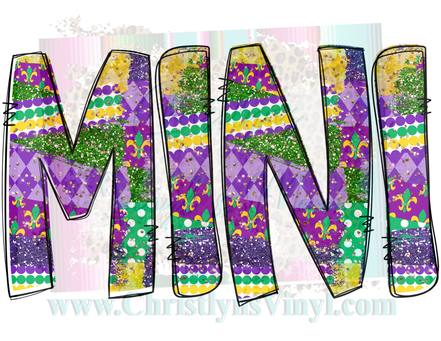 Mama & Mini Mardi Gras Matching Sublimation Transfer