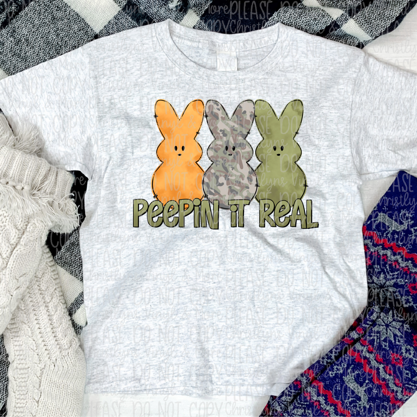 Peepin it Real Bunny Peeps Easter Sublimation Transfer