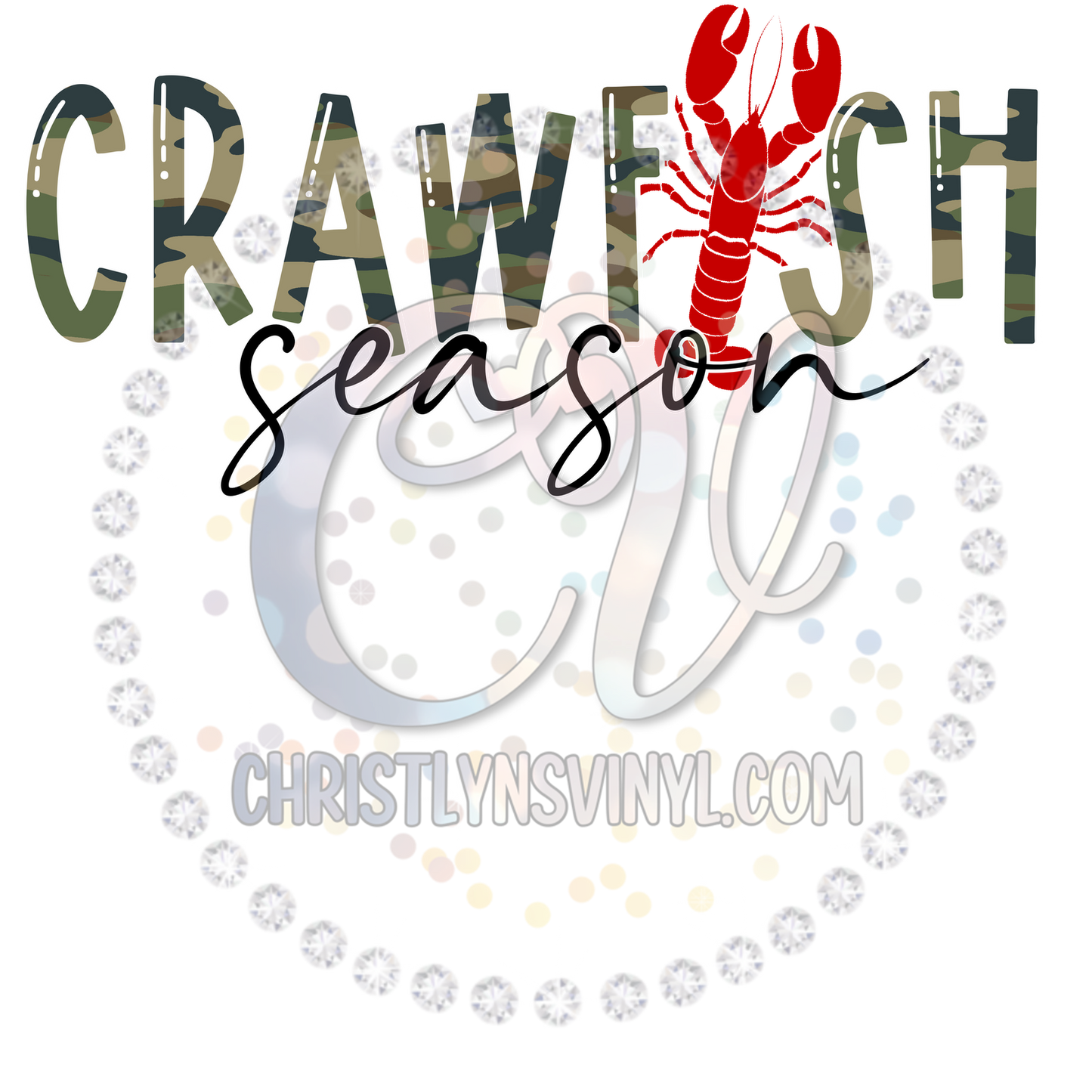 Crawfish Season Cheetah Camo Sublimation Transfer