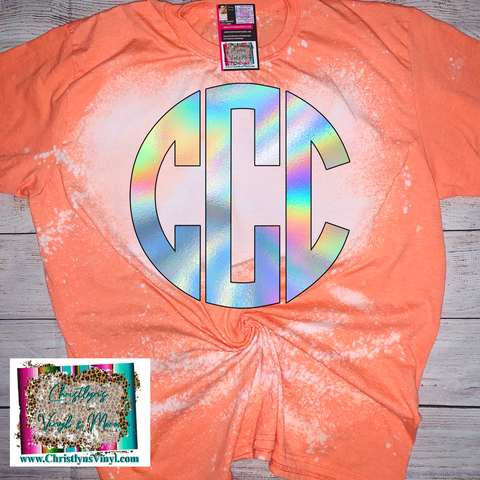 Holographic Monogram Custom Sublimation Transfer or Completed Tee