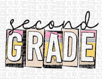 Pencil School Grades Sublimation Transfers